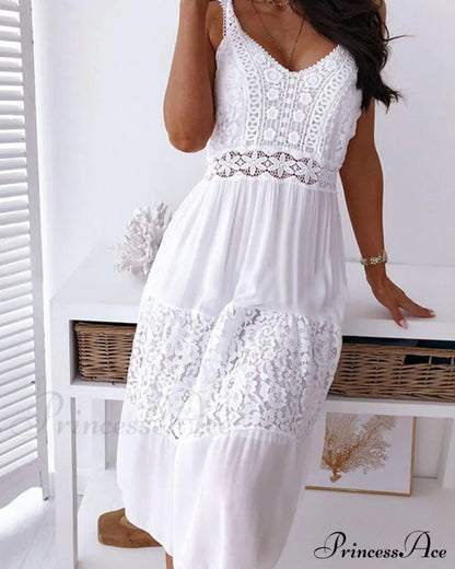 Boho Lace Dress Vacation Dresses