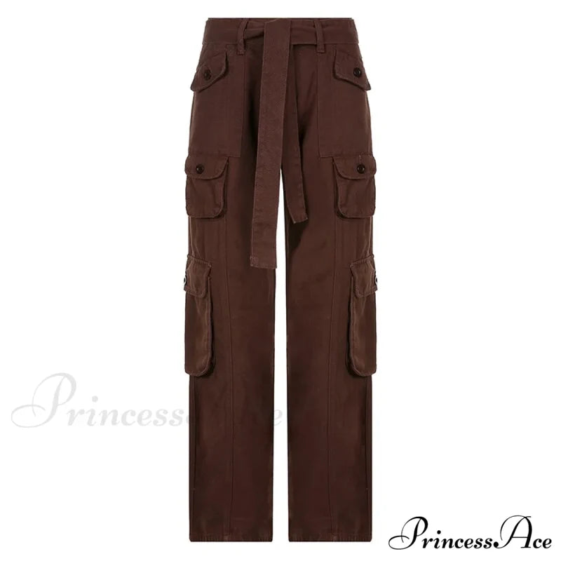 Cargo Streetwear Mom Pants Baggy Low Leg Waist 90S Denim Vintage Wide Jeans Trousers Trendy Korean