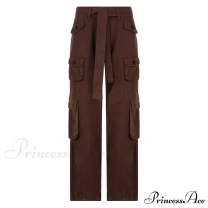 Cargo Streetwear Mom Pants Baggy Low Leg Waist 90S Denim Vintage Wide Jeans Trousers Trendy Korean