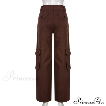 Cargo Streetwear Mom Pants Baggy Low Leg Waist 90S Denim Vintage Wide Jeans Trousers Trendy Korean