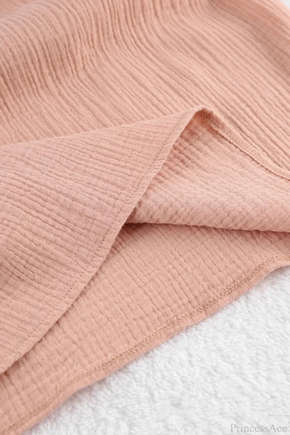 Crepe V Neck Puff Sleeve Loose Dress Midi Dresses