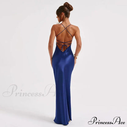 Emilia Draped Stylish Satin Gown S.o. Long Dresses
