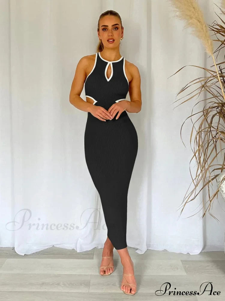 For Gown Figure-Hugging Cutouts Midi Women