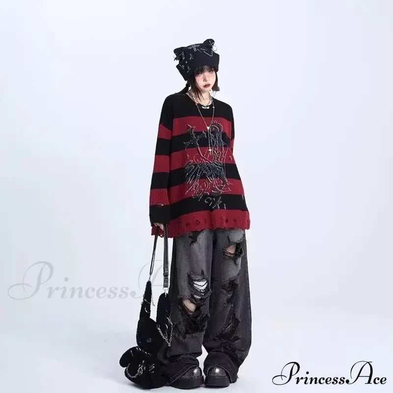 High-End Floor Length Trendy Brand Fashion Jean