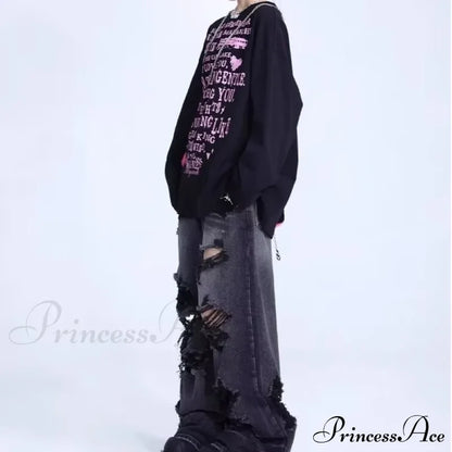 High-End Floor Length Trendy Brand Fashion Jean