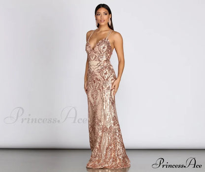 Julieanne Formal Stylish Sequin Scroll Dress S.o. Long Dresses