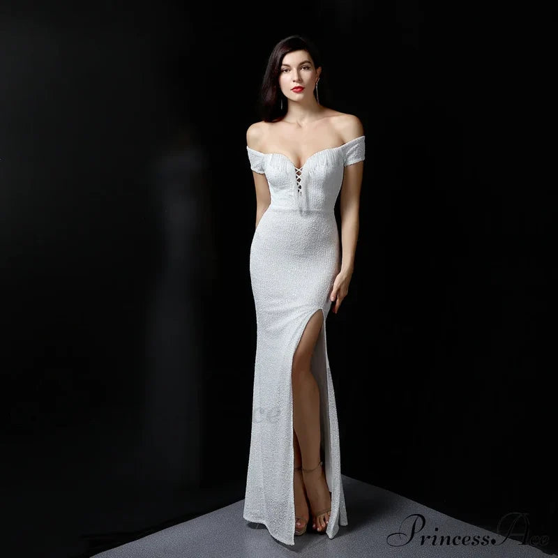 Marzia Formal Sequined Slit Dress - Lady Occasions