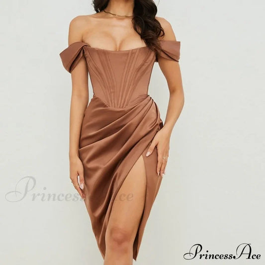 Party Midi Evening Bodycon Cb Women Celebrity Club Gown Of House Satin Dress