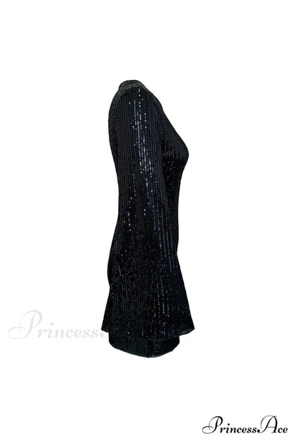 Sequins Flare Sleeve Dress Mini Dresses