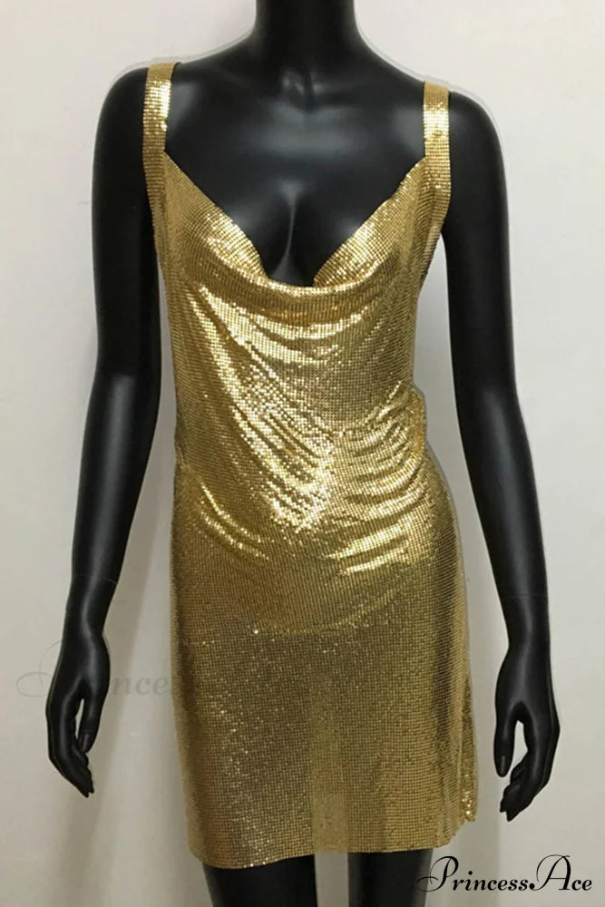 Sparkling Rhinestone Cami Dress Mini Dresses