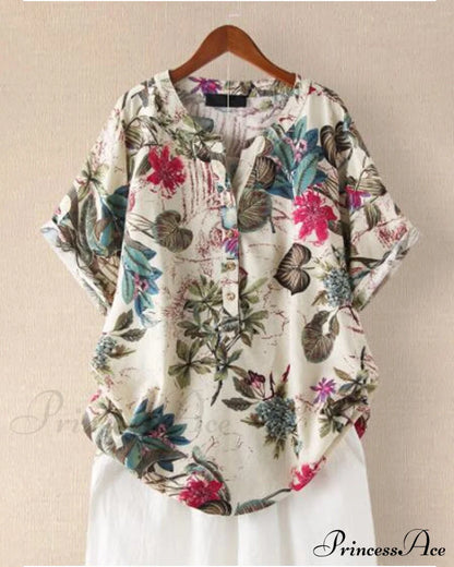 V-neck printed T-shirt Purple 23BF clothes Short Sleeve Tops T-shirts Tops/Blouses